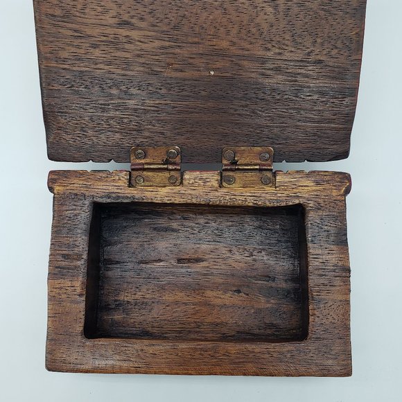 Handcrafted Wood Sleeping Cat on Book Trinket Box - Picture 2 of 14